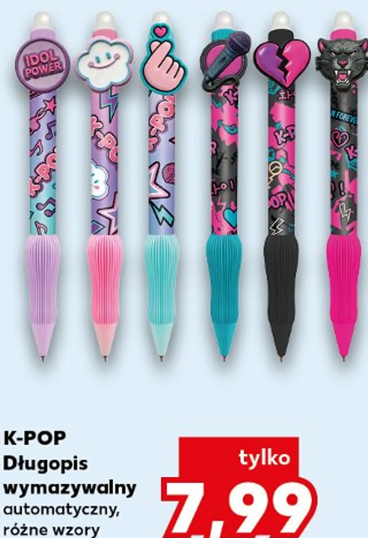 K-POP Długopis wymazywalny automatyczny, różne wzory