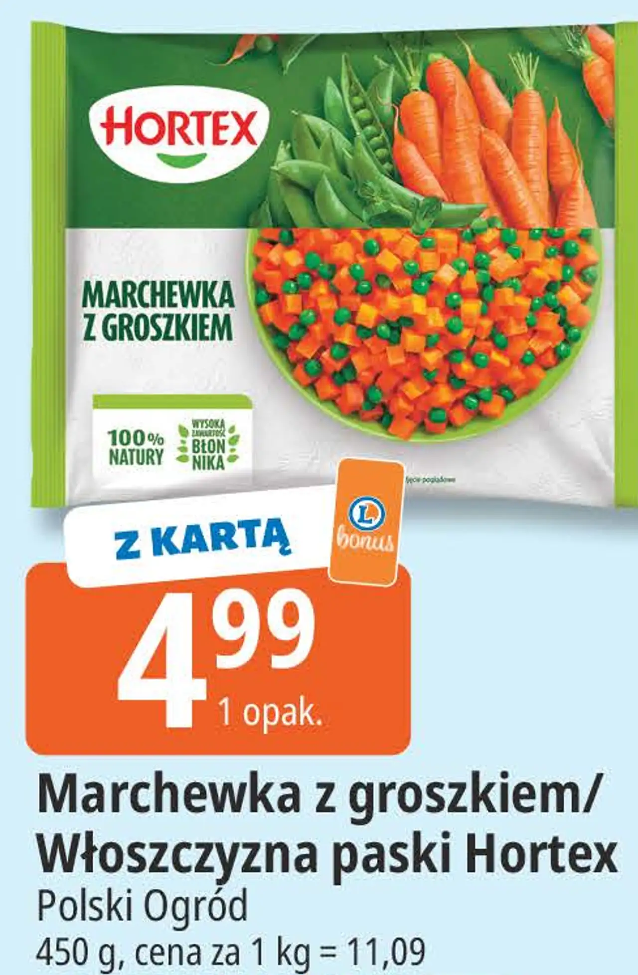 Marchewka z groszkiem/Włoszczyzna paski Hortex