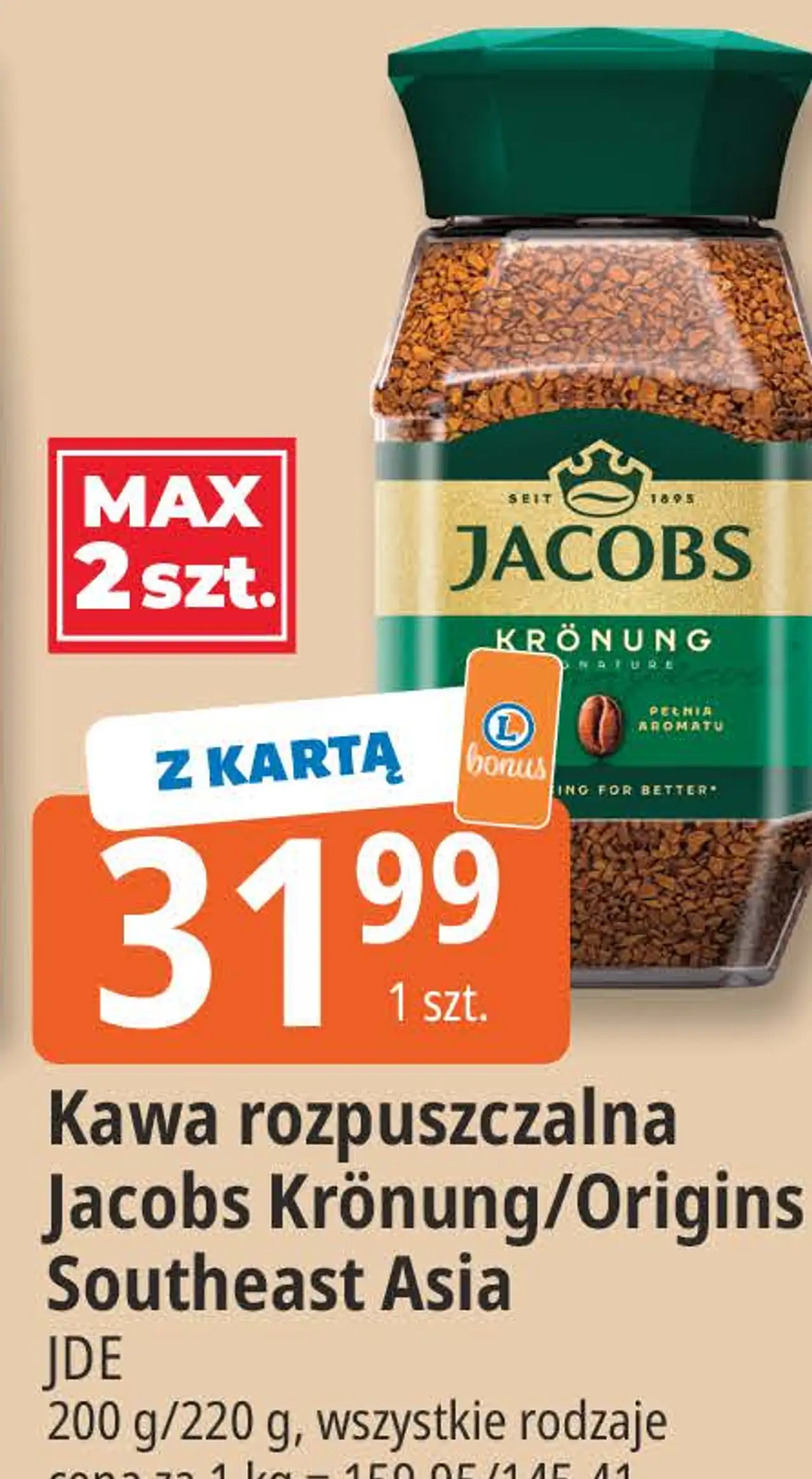 Kawa rozpuszczalna Jacobs Krönung/Origins Southeast Asia JDE