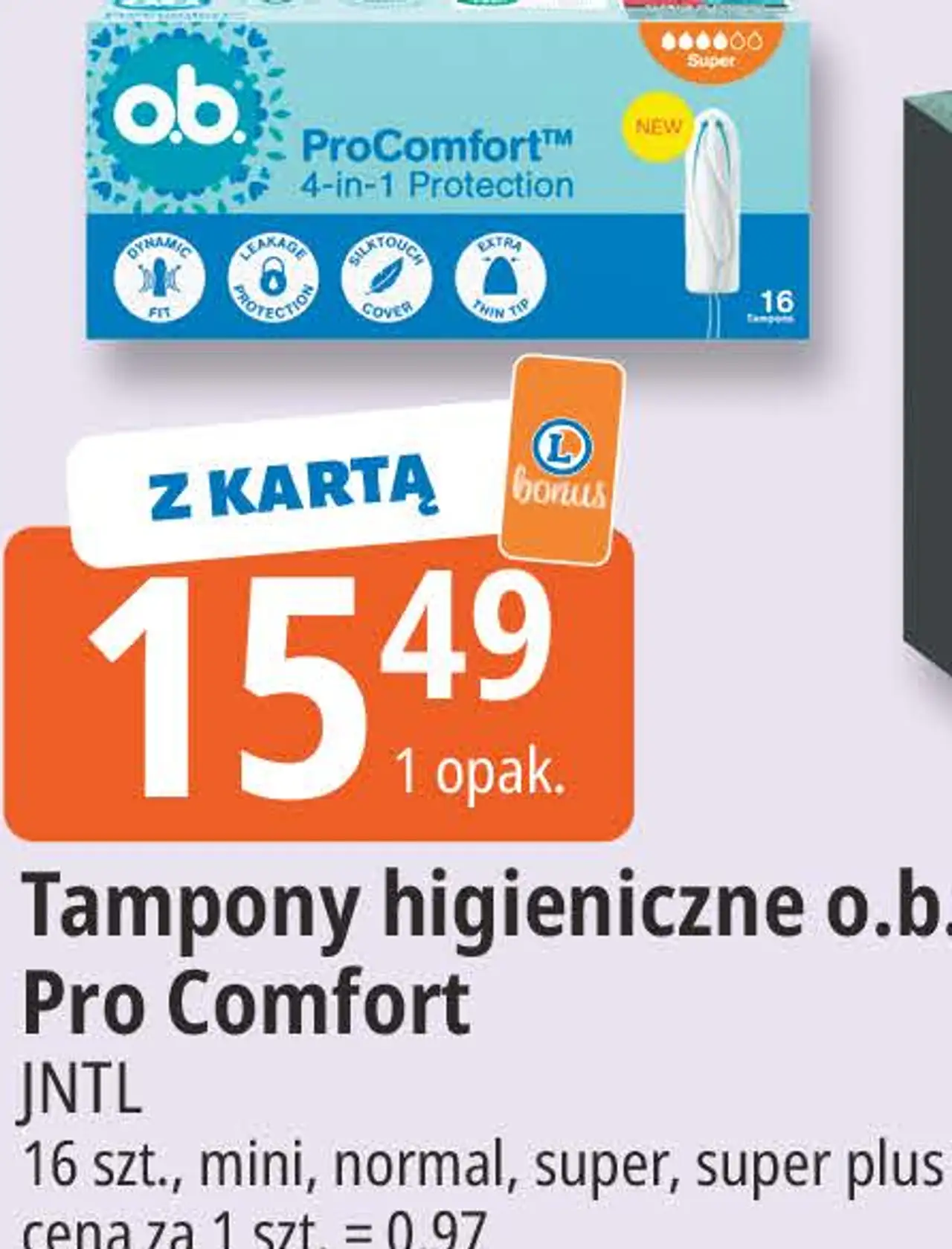 Tampony higieniczne o.b. Pro Comfort