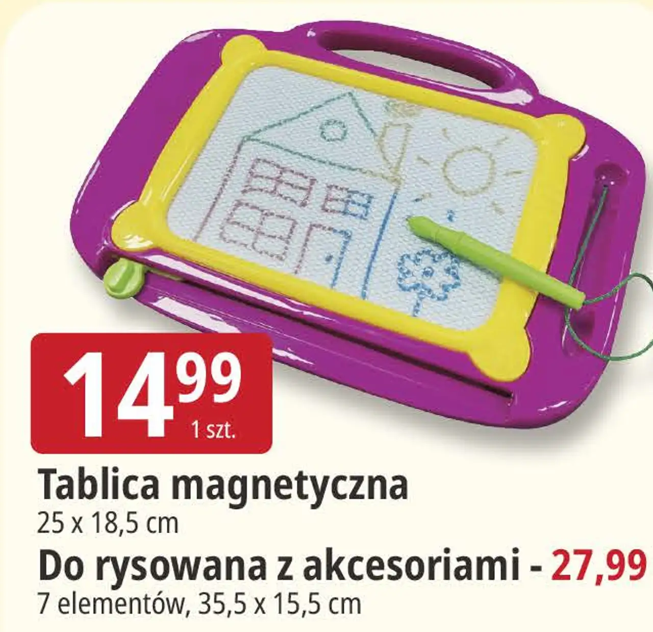Tablica magnetyczna do rysowania z akcesoriami