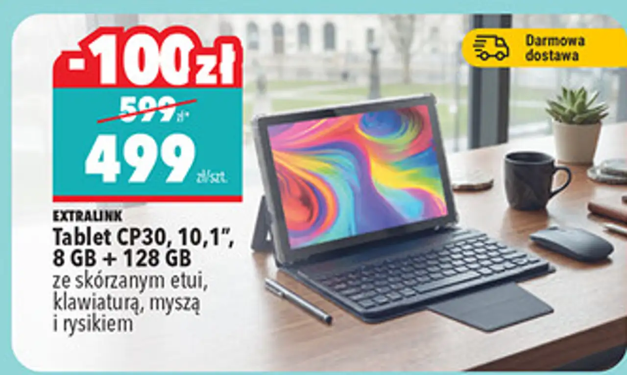 EXTRALINK Tablet CP30, 10,1", 8 GB + 128 GB z etui, klawiaturą, myszą i rysikiem