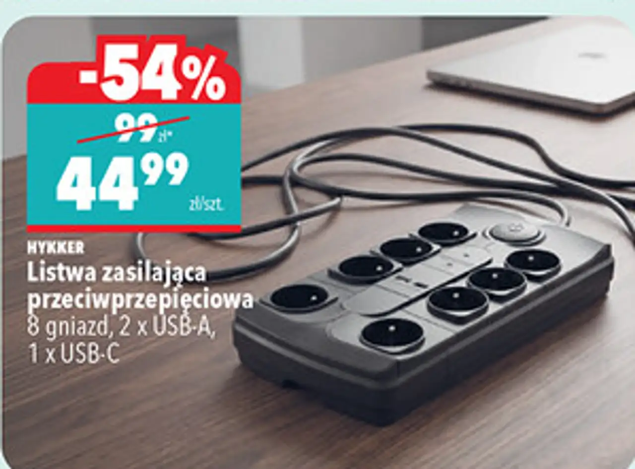 HYKKER Listwa zasilająca przeciwprzepięciowa