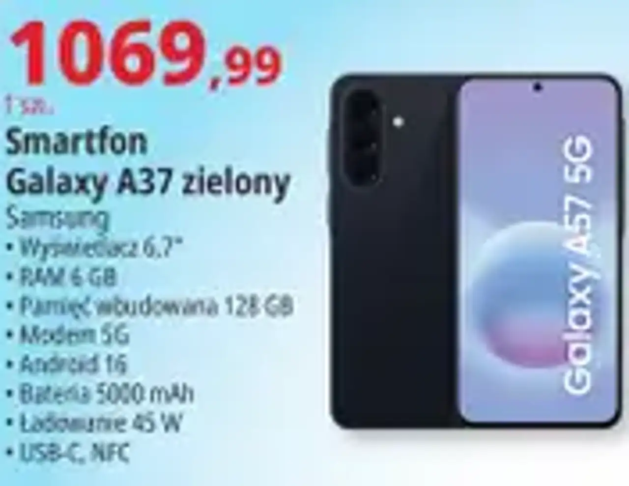 Smartfon Galaxy A37 zielony Samsung