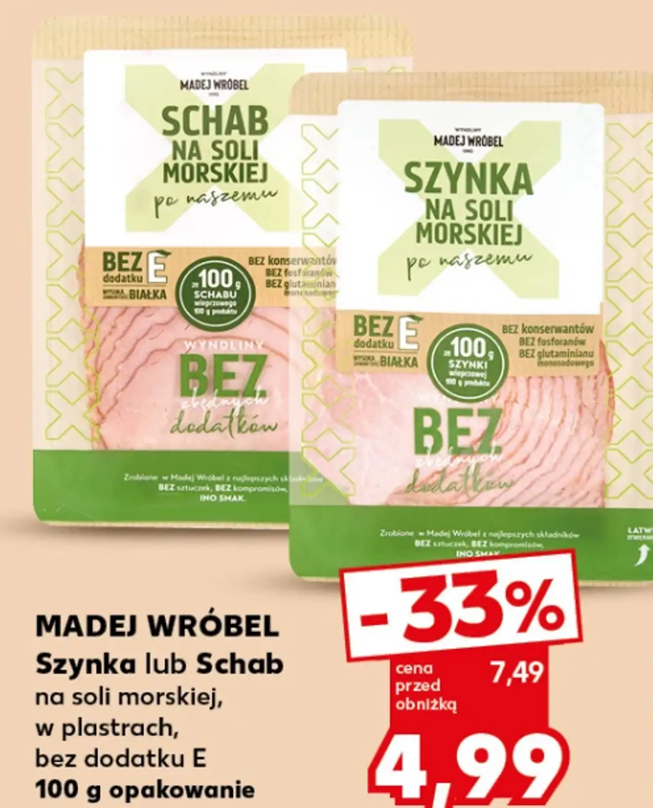 Madej Wróbel Szynka lub Schab na soli morskiej