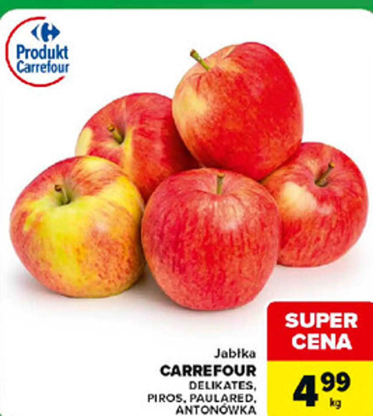 Jabłka Carrefour Delikates, Piros, Paulared, Antonówka