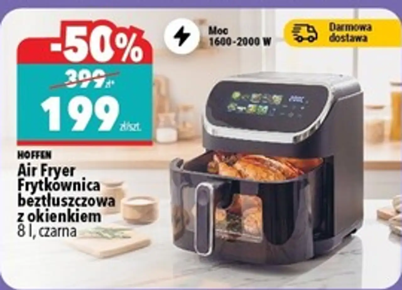 Air Fryer Frytkownica beztłuszczowa z okienkiem Hoffen