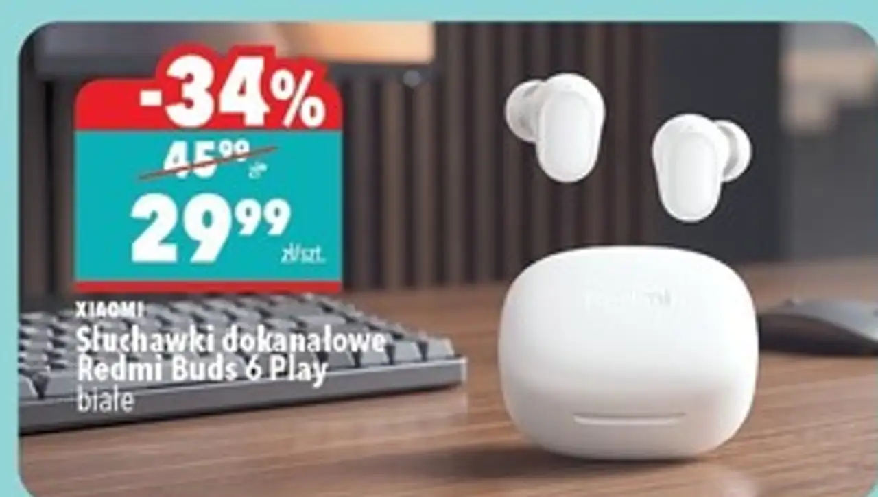 Słuchawki dokanałowe Xiaomi Redmi Buds 6 Play białe