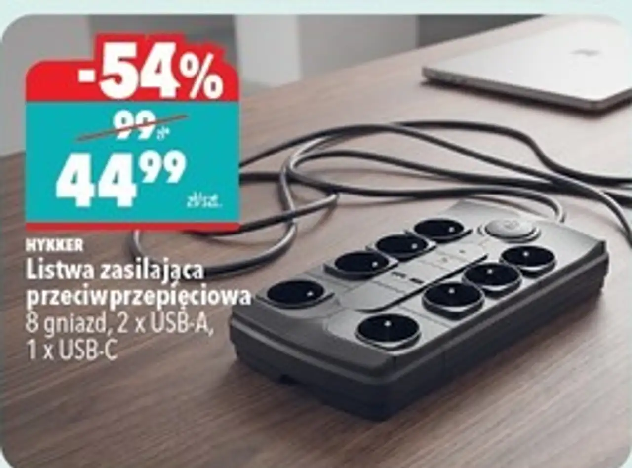 Listwa zasilająca przeciwprzepięciowa Hykker