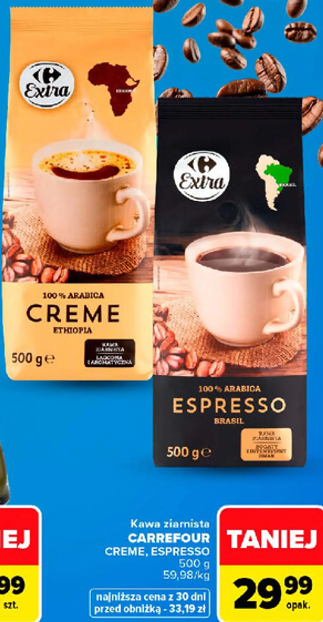 Kawa ziarnista CARREFOUR CREME, ESPRESSO