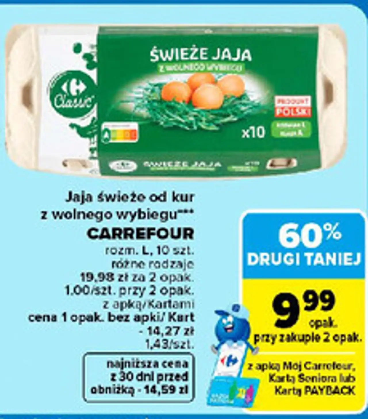 Jaja świeże od kur z wolnego wybiegu CARREFOUR