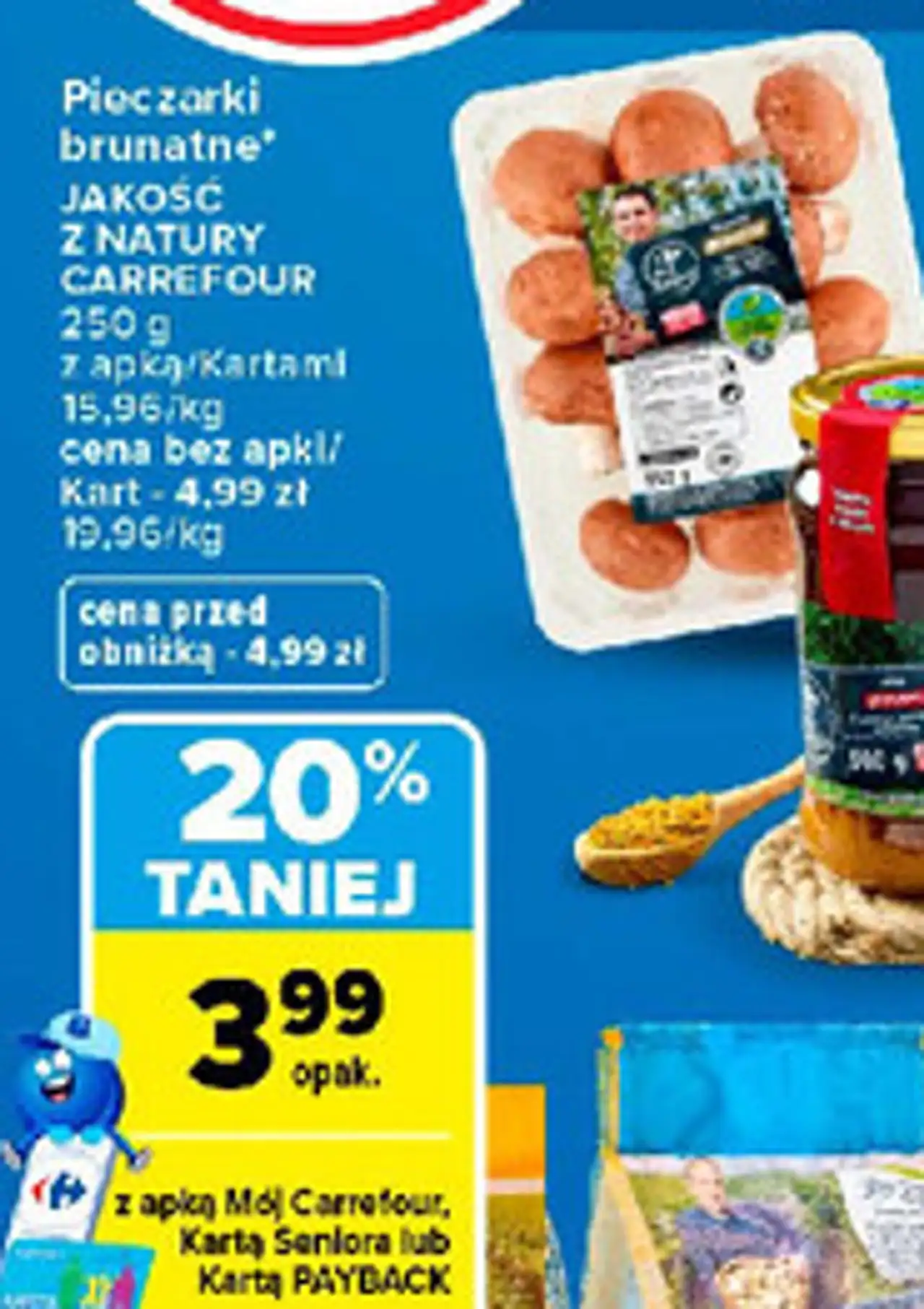 Pieczarki brunatne JAKOŚĆ Z NATURY CARREFOUR 250 g