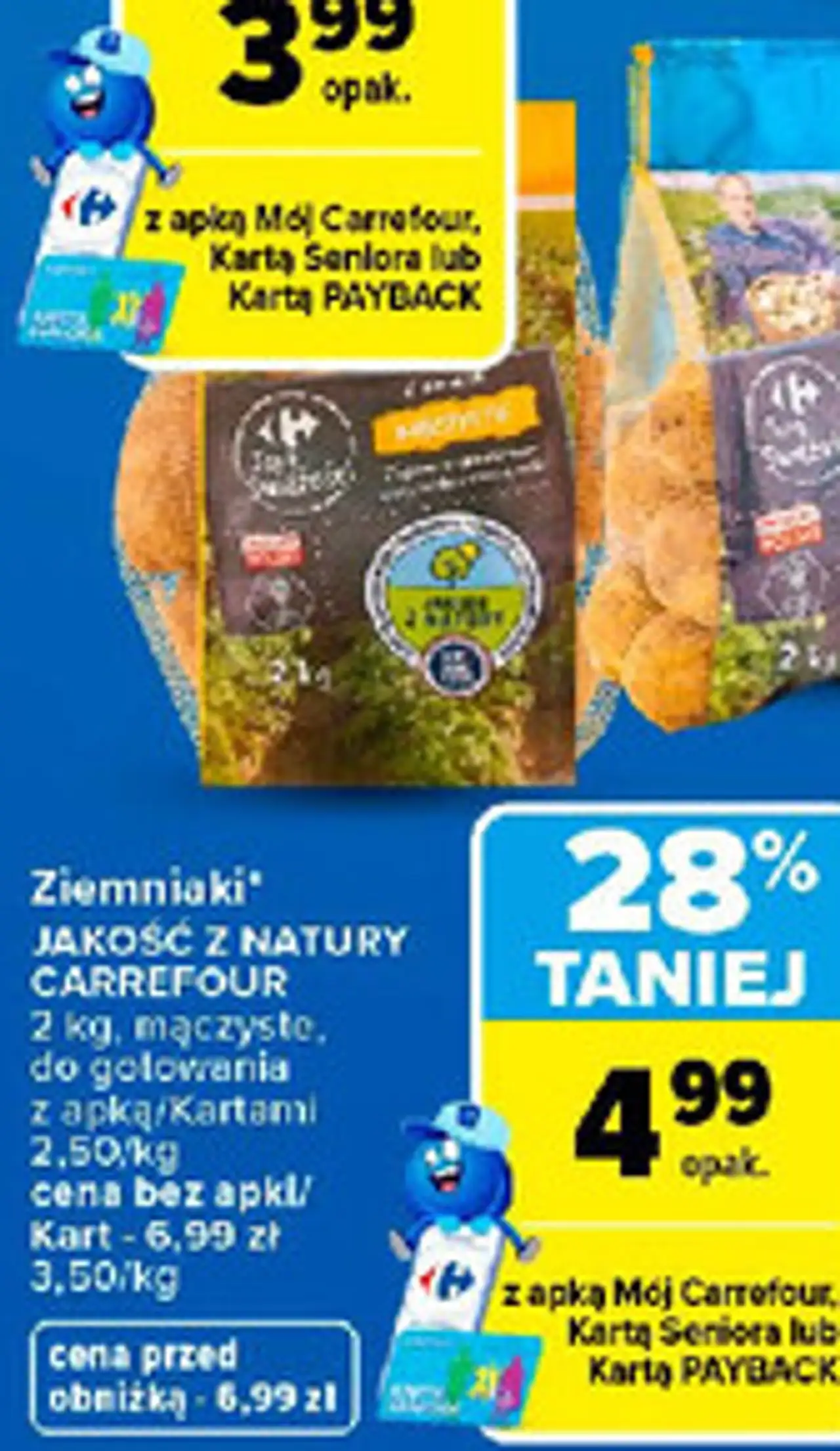 Ziemniaki JAKOŚĆ Z NATURY CARREFOUR mączyste 2 kg