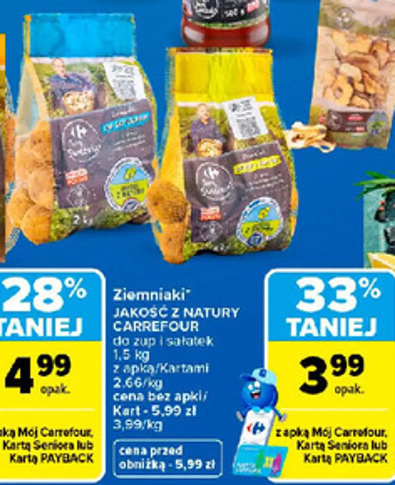 Ziemniaki JAKOŚĆ Z NATURY CARREFOUR do zup i sałatek 1,5 kg