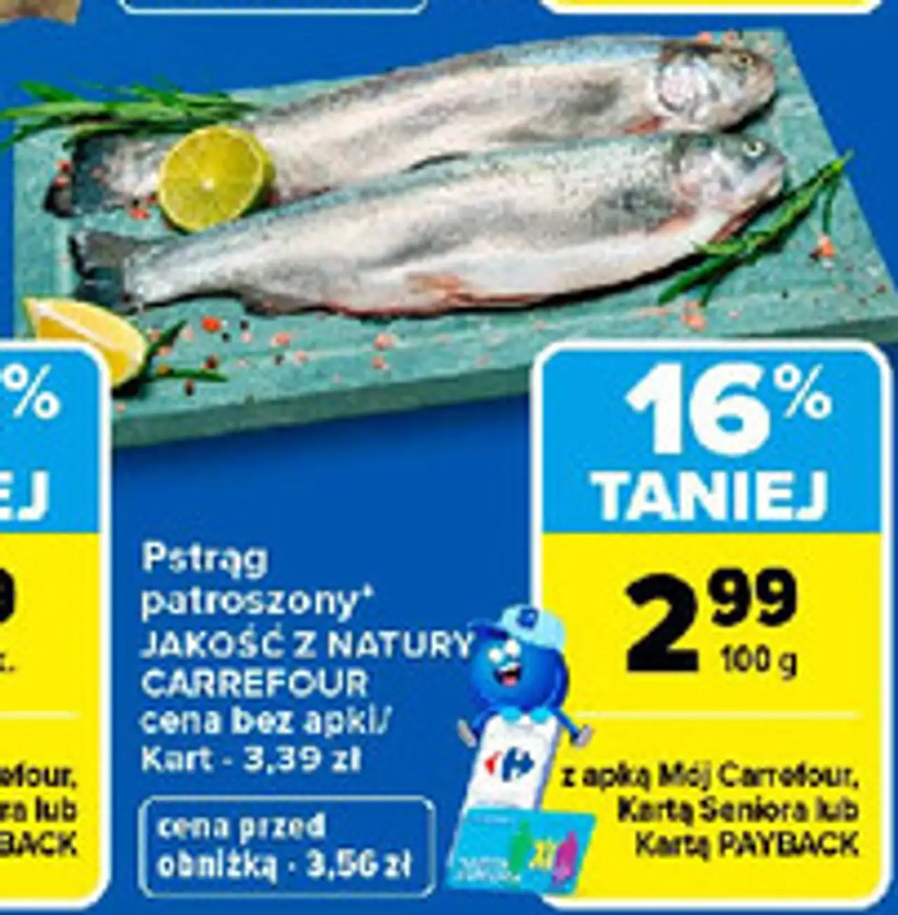 Pstrąg patroszony JAKOŚĆ Z NATURY CARREFOUR
