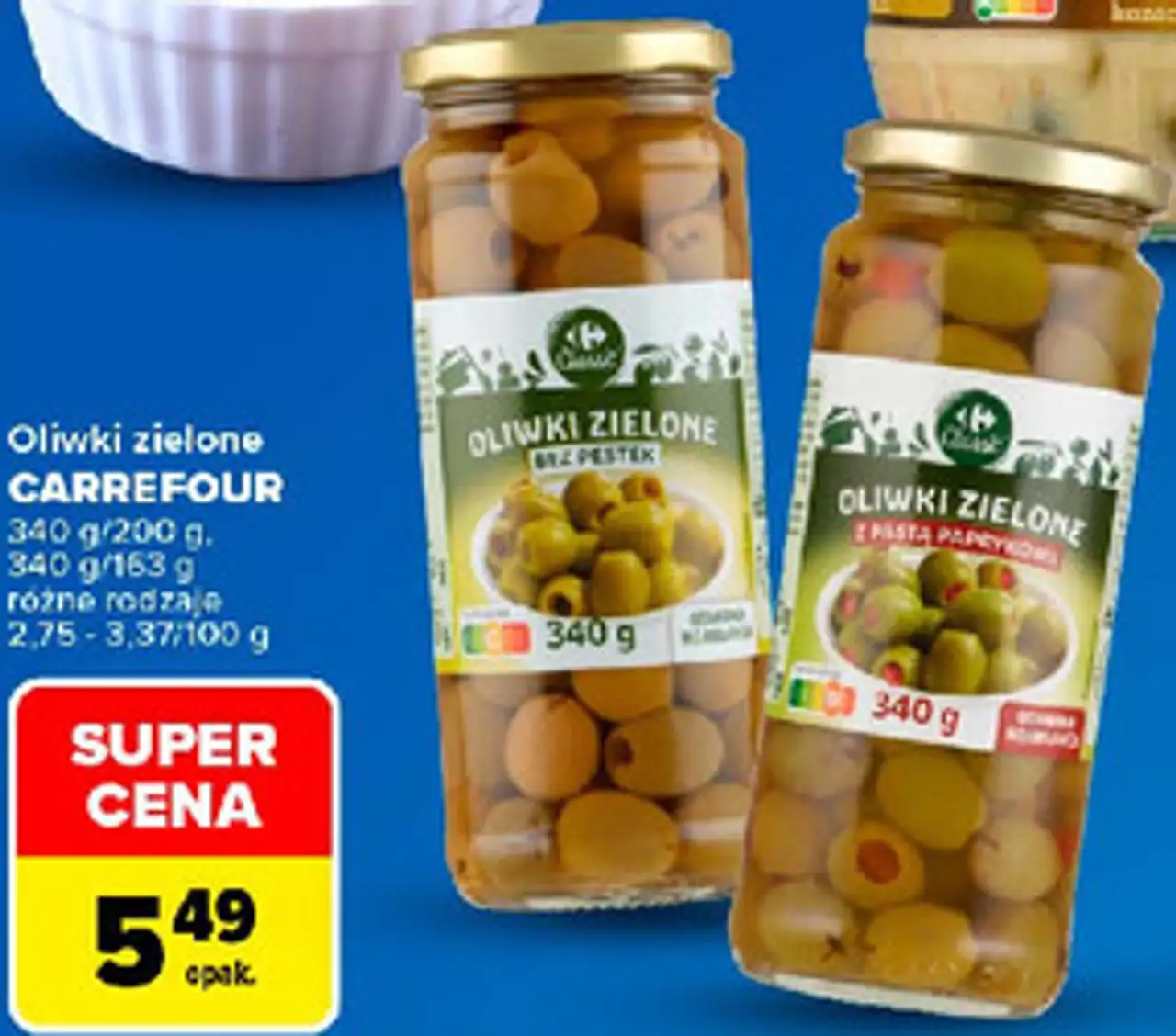 Oliwki zielone bez pestek / z pastą paprykową CARREFOUR