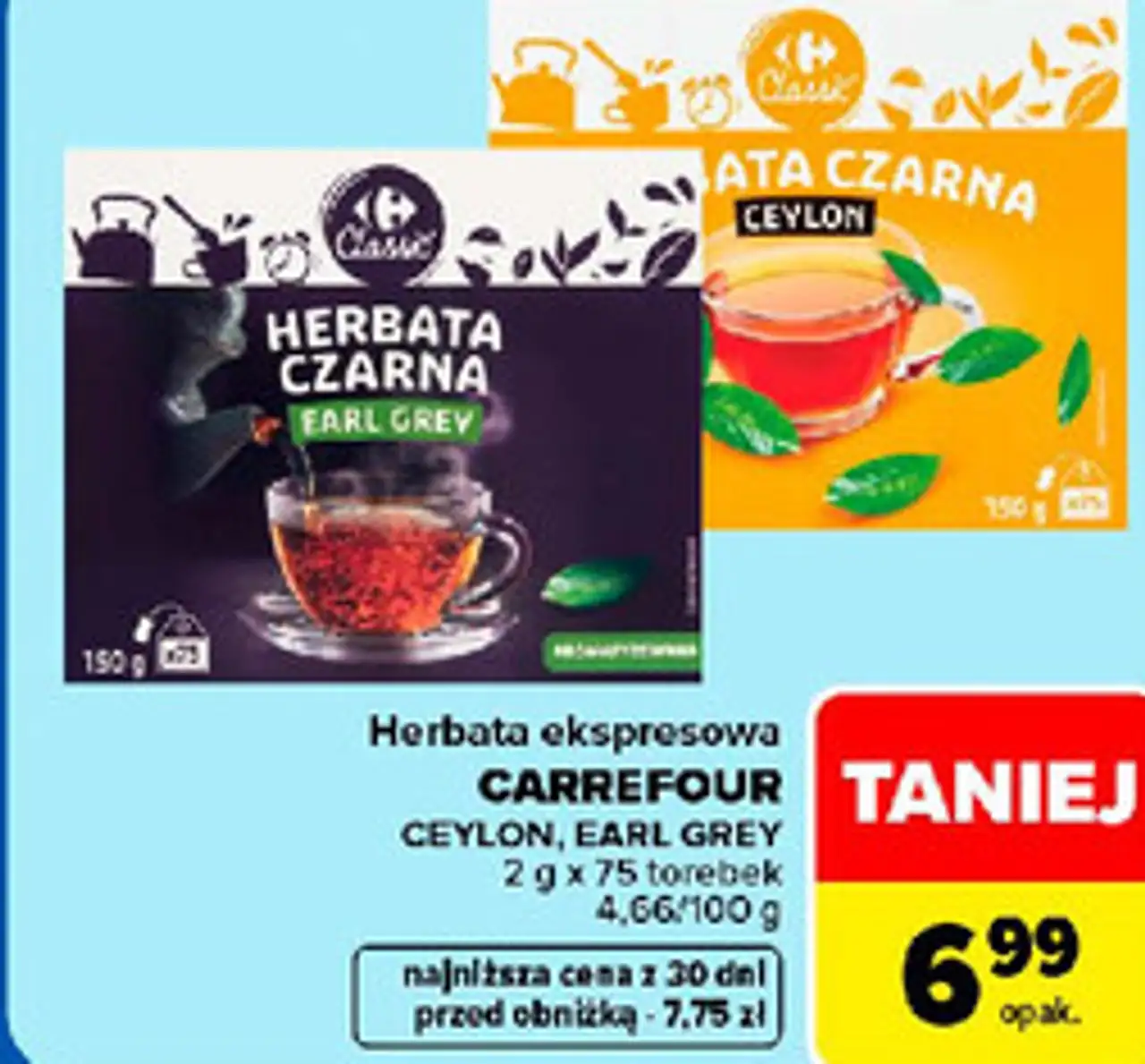 Herbata ekspresowa Carrefour Classic Ceylon, Earl Grey