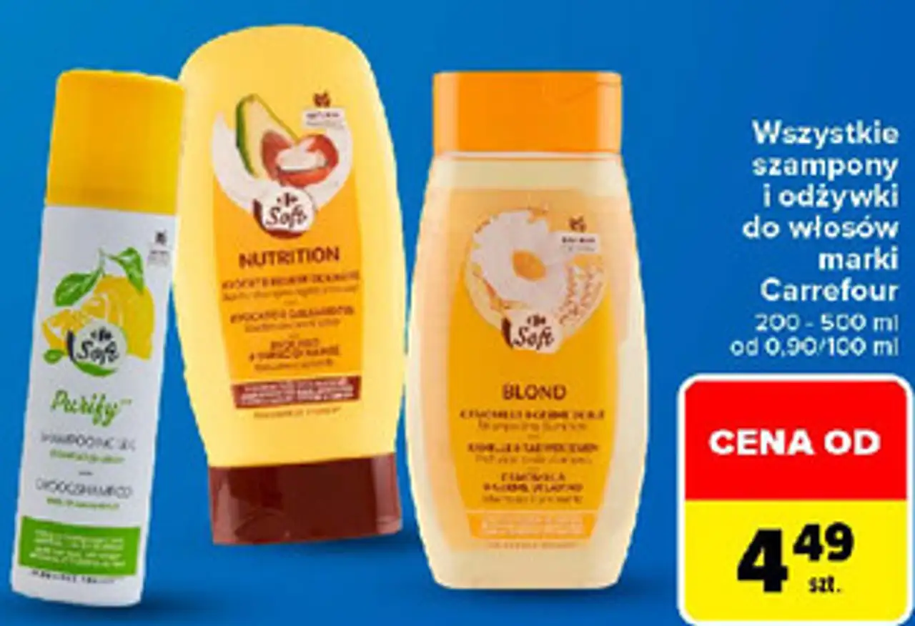 Wszystkie szampony i odżywki do włosów marki Carrefour