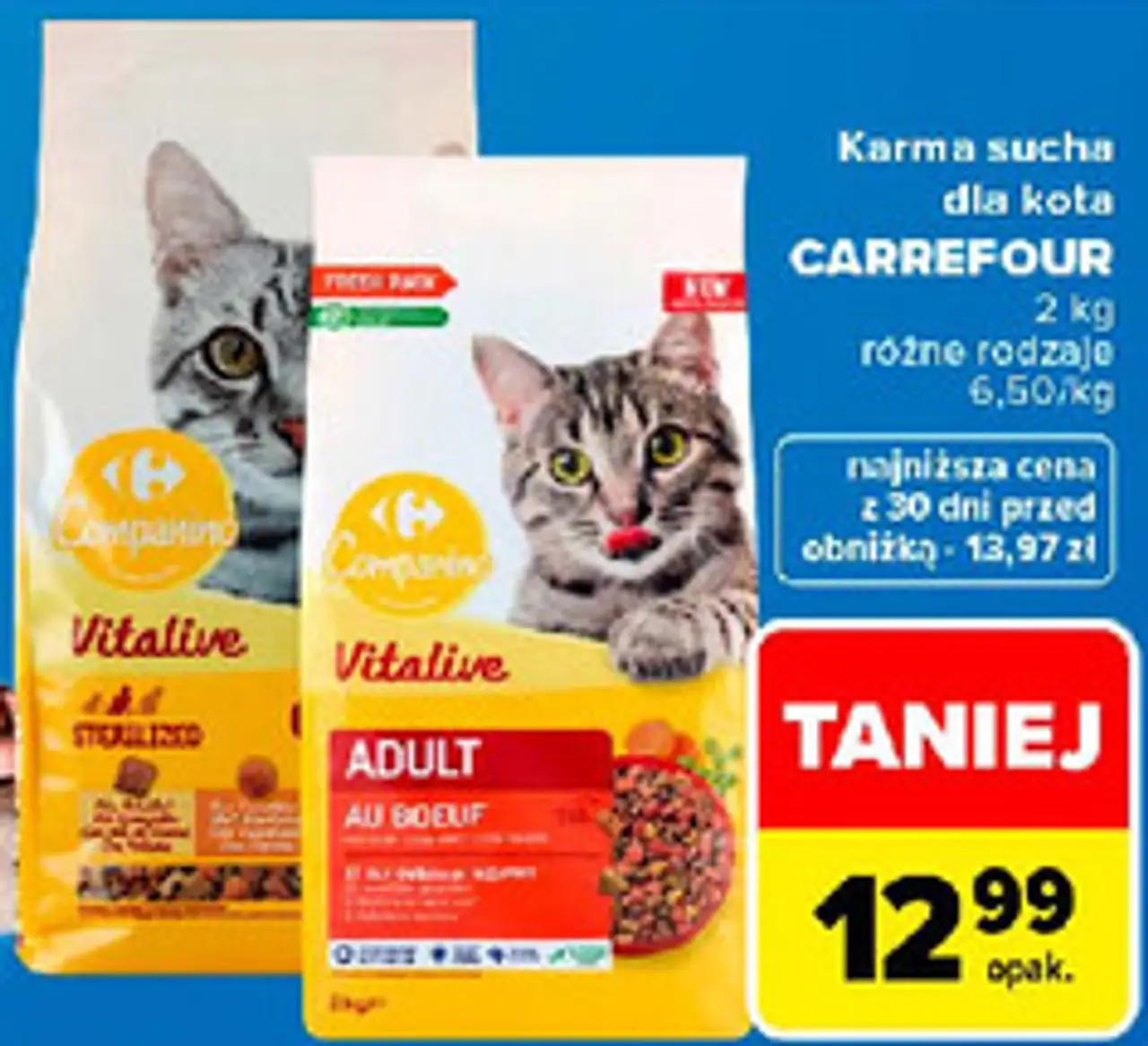 Karma sucha dla kota Carrefour Companino Vitalive