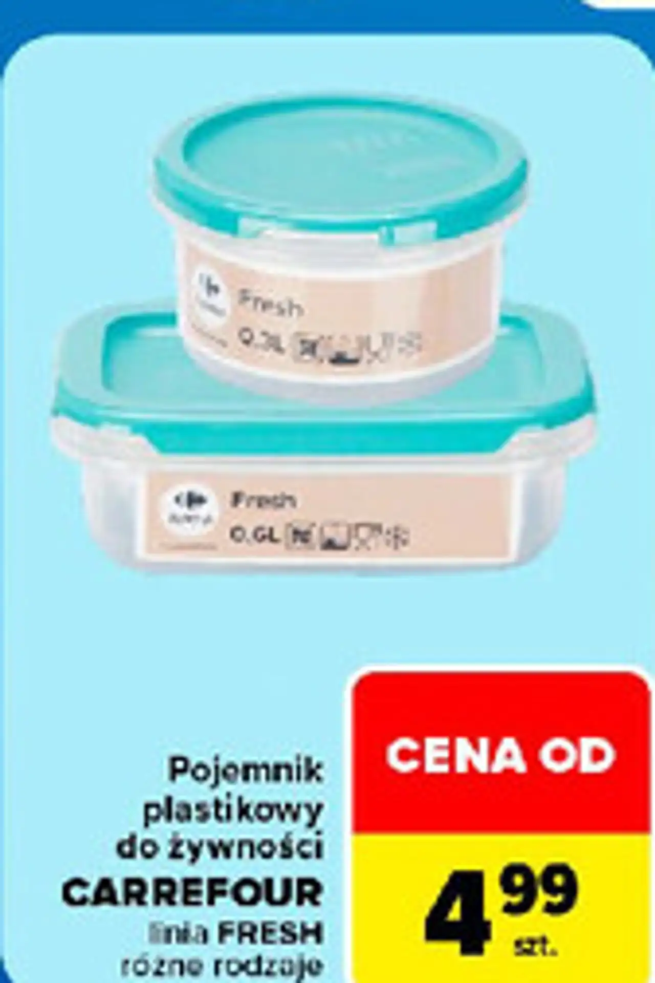 Pojemnik plastikowy do żywności CARREFOUR linia FRESH