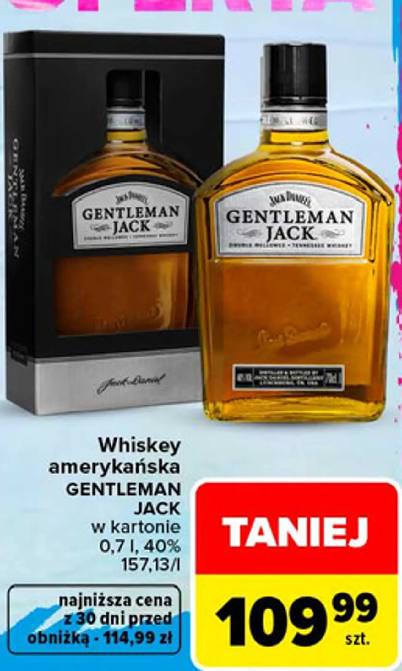 Whiskey amerykańska GENTLEMAN JACK w kartonie