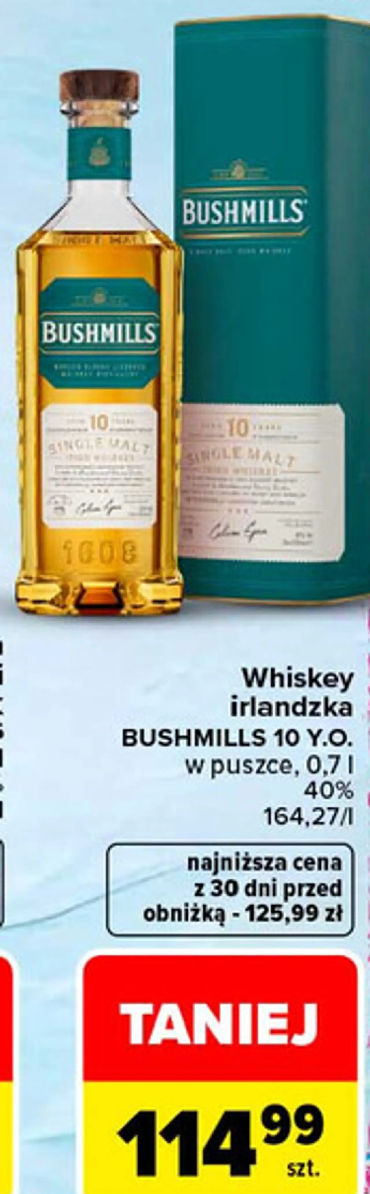 Whiskey irlandzka BUSHMILLS 10 Y.O. w puszce