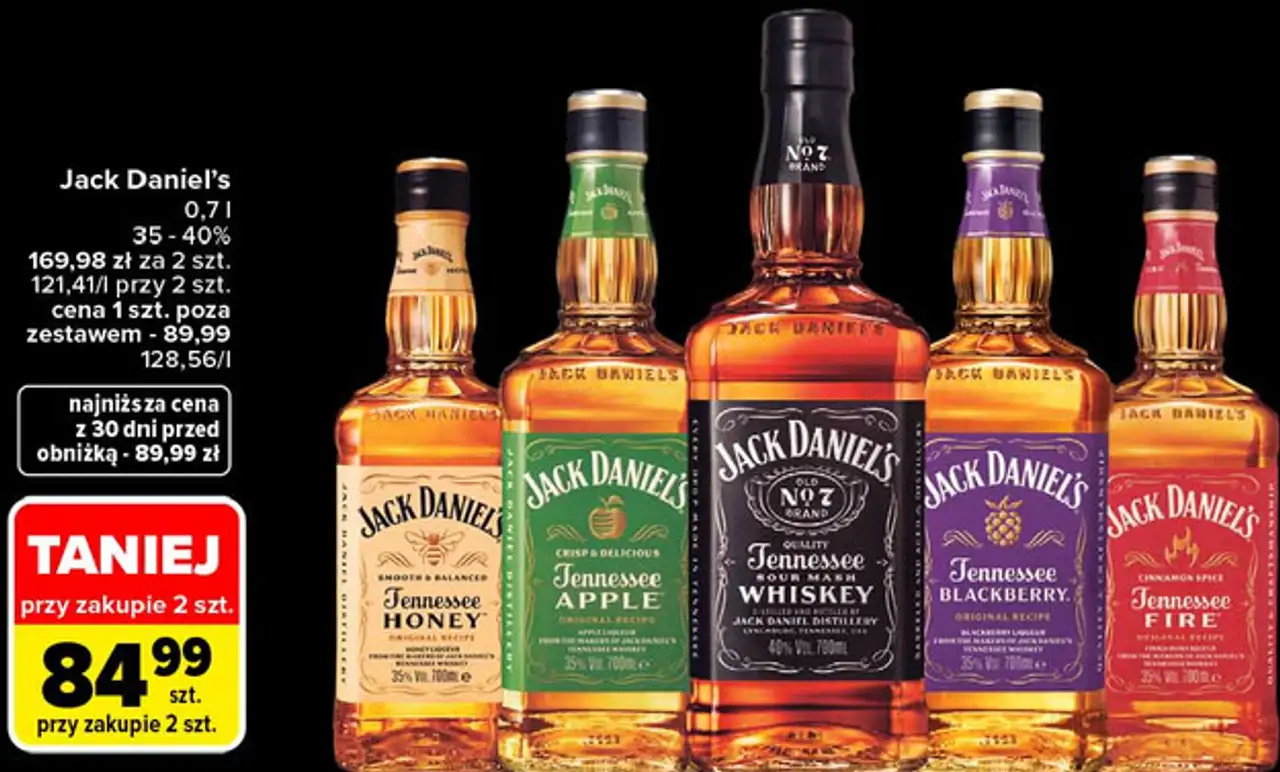 Jack Daniel's Tennessee Whiskey / Honey / Apple / Blackberry / Fire 0.7 l