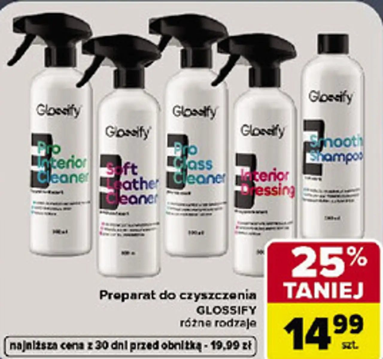 Preparat do czyszczenia GLOSSIFY różne rodzaje