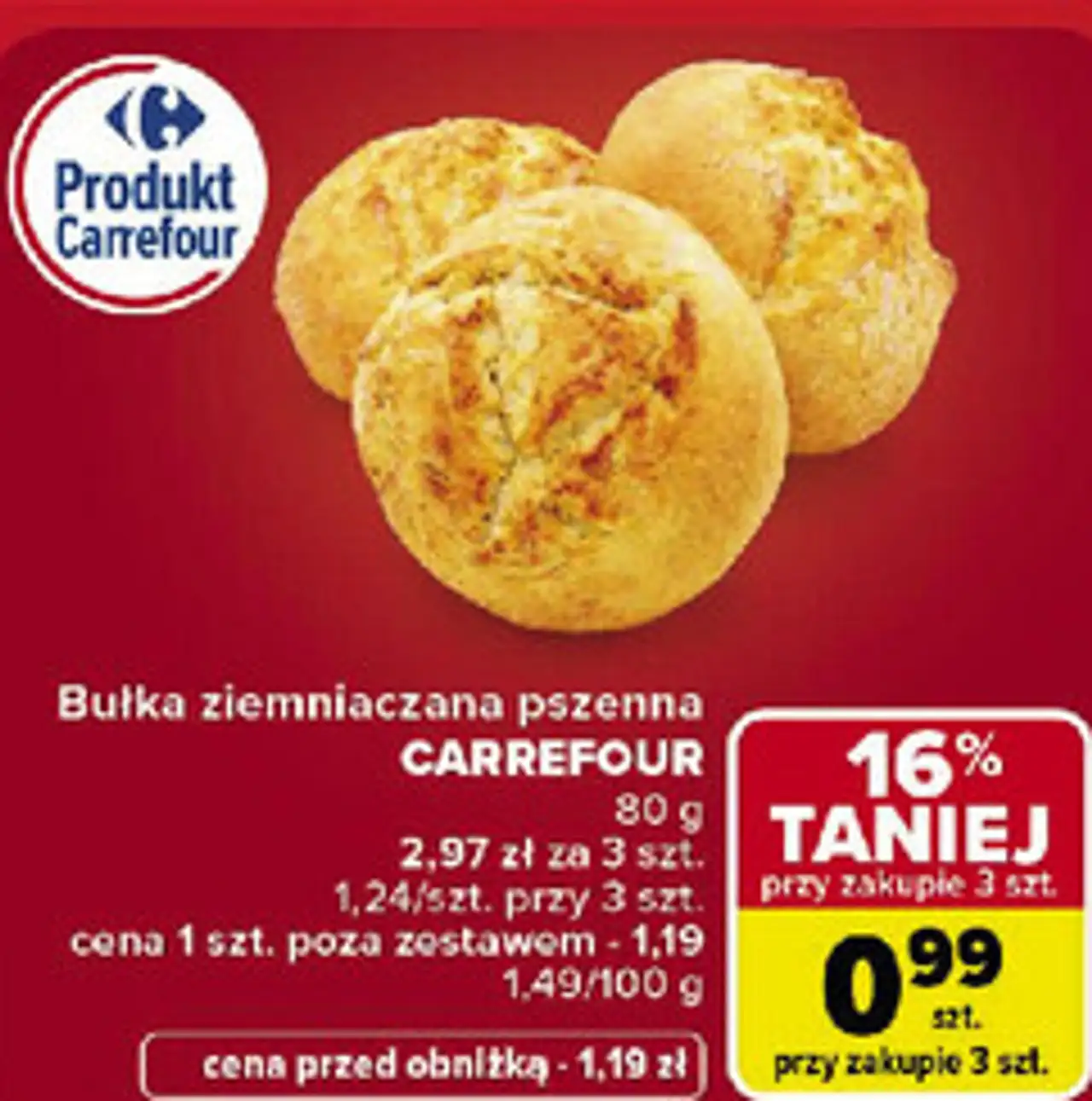 Bułka ziemniaczana pszenna CARREFOUR