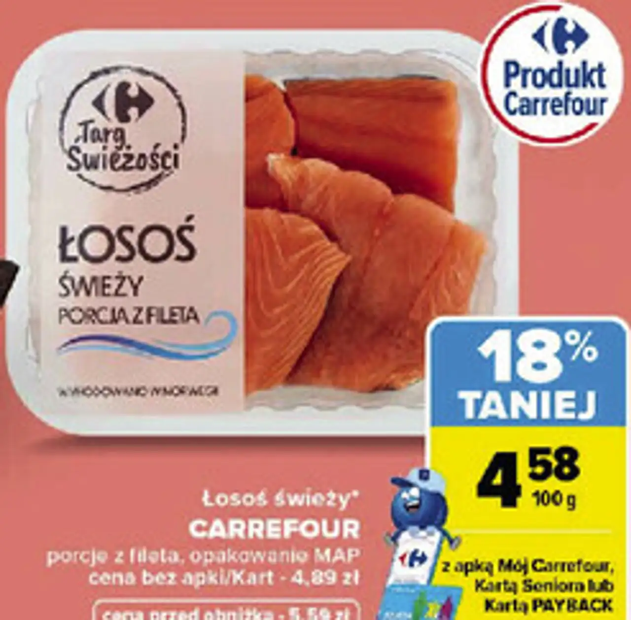 Łosoś świeży CARREFOUR porcje z fileta