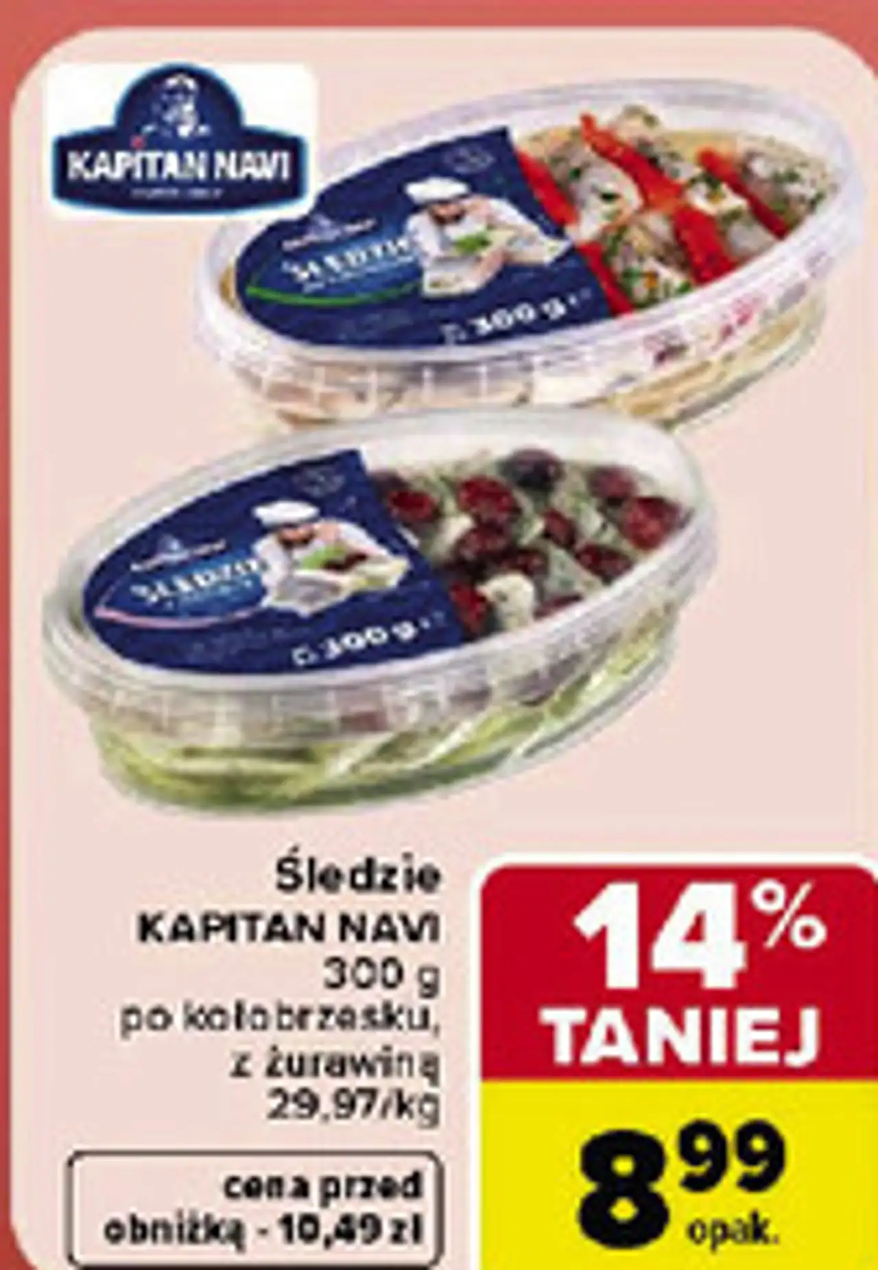Śledzie KAPITAN NAVI po kołobrzesku, z żurawiną