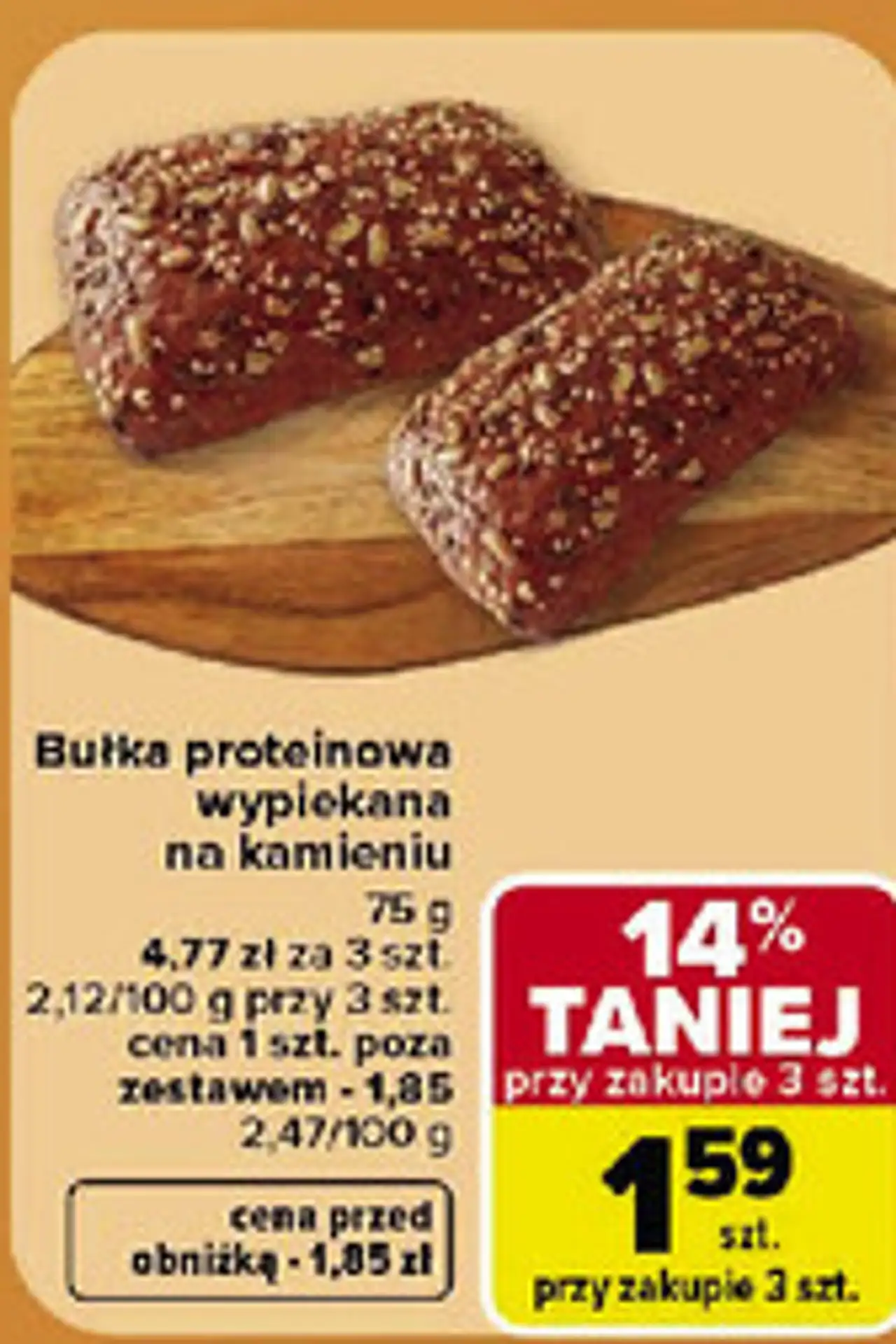 Bułka proteinowa wypiekana na kamieniu