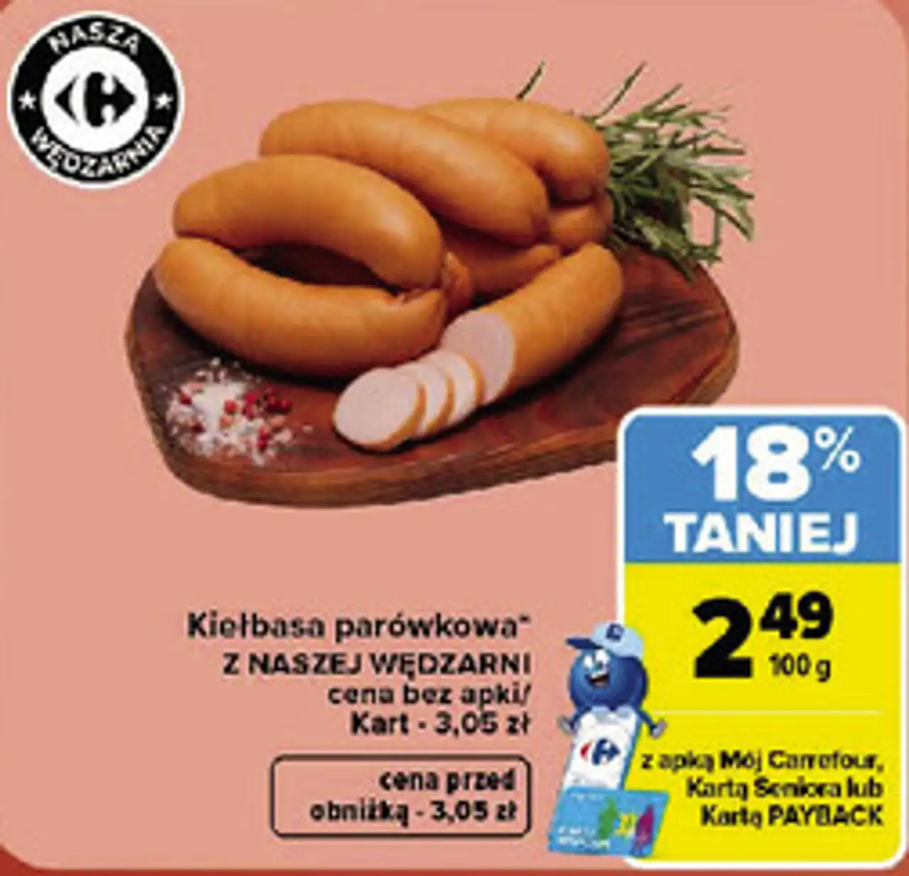 Kiełbasa parówkowa Z NASZEJ WĘDZARNI