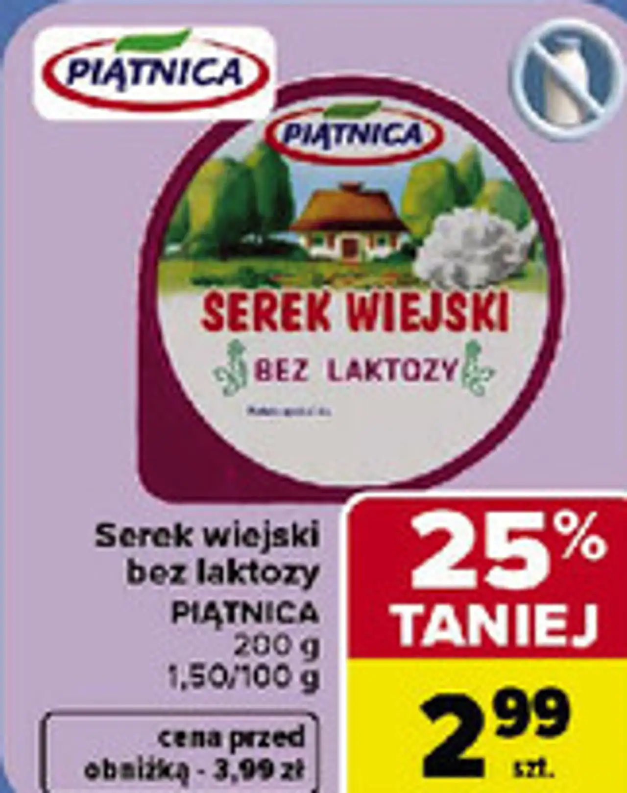 Serek wiejski bez laktozy PIĄTNICA