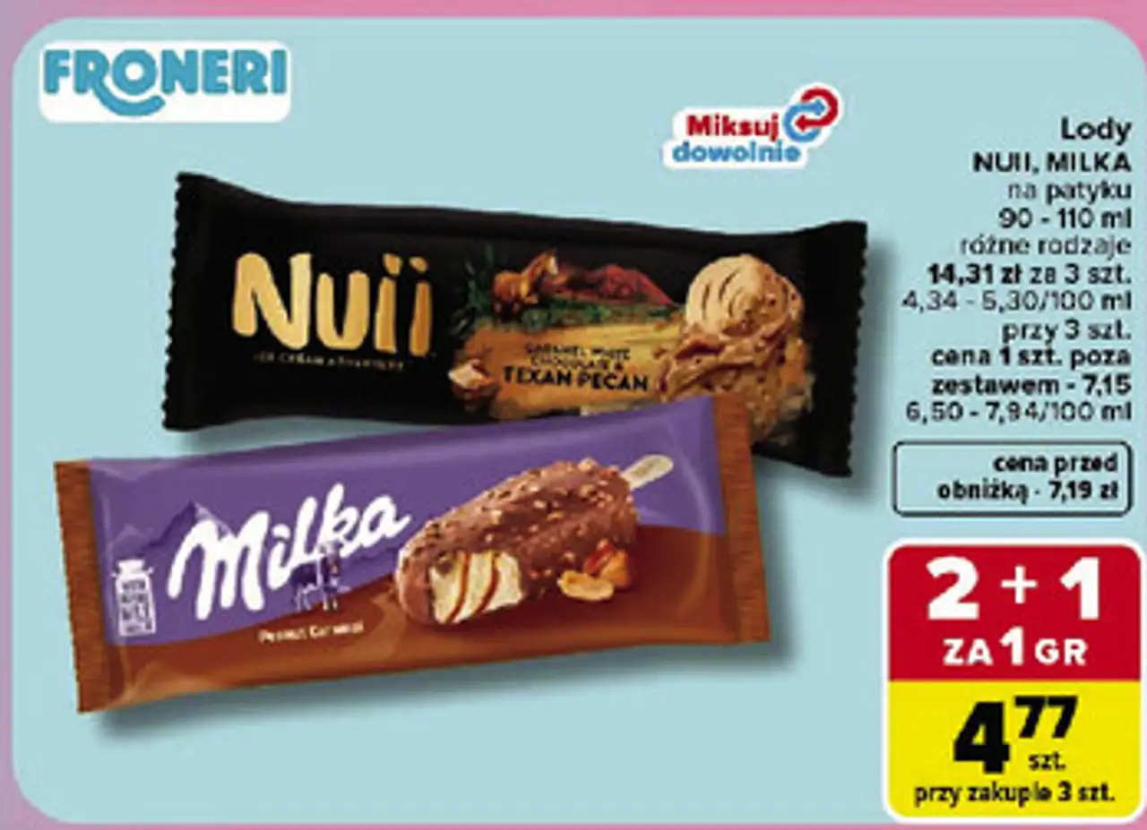 Lody Nuii, Milka na patyku