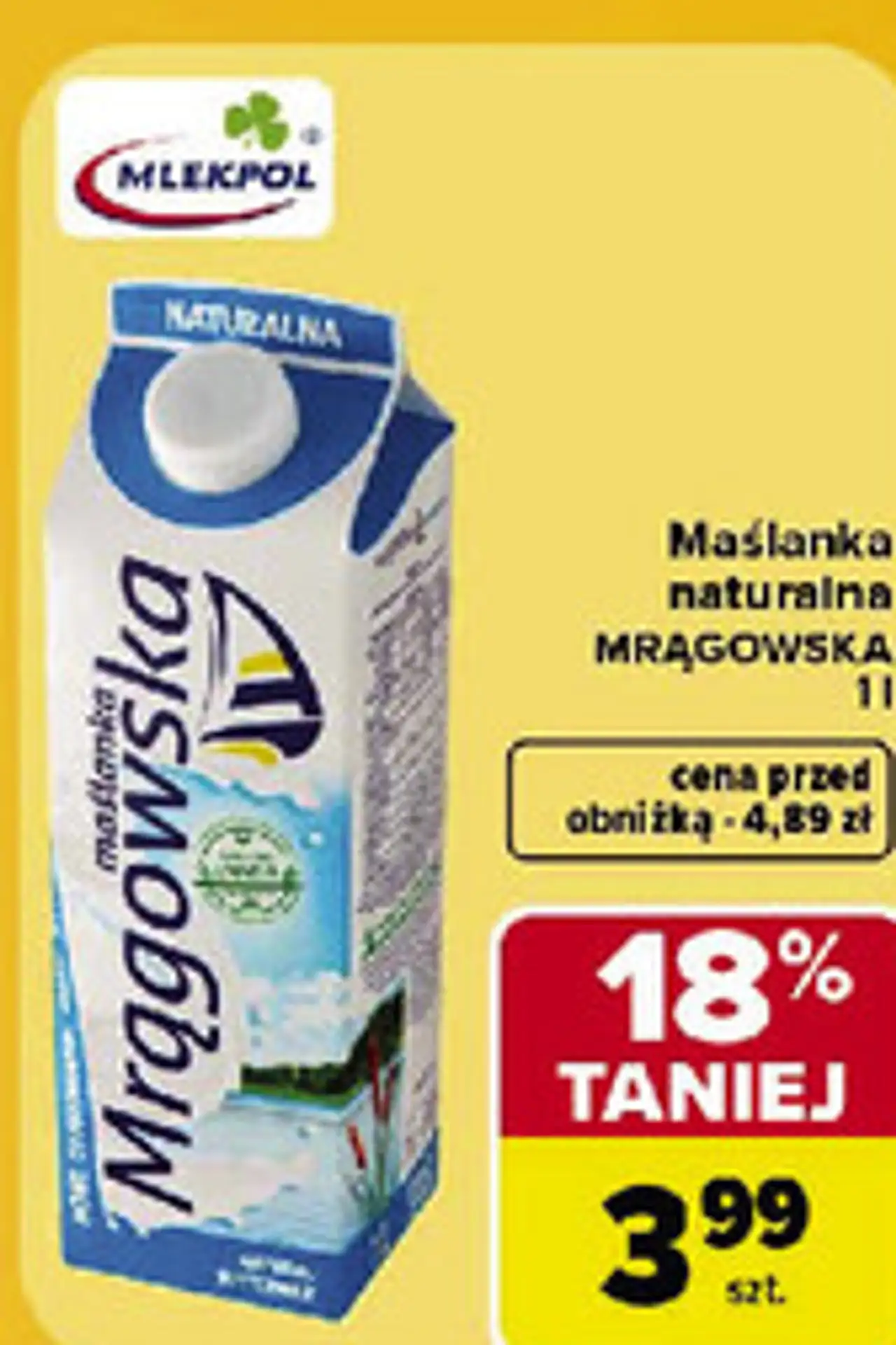 Maślanka naturalna Mrągowska 1 l