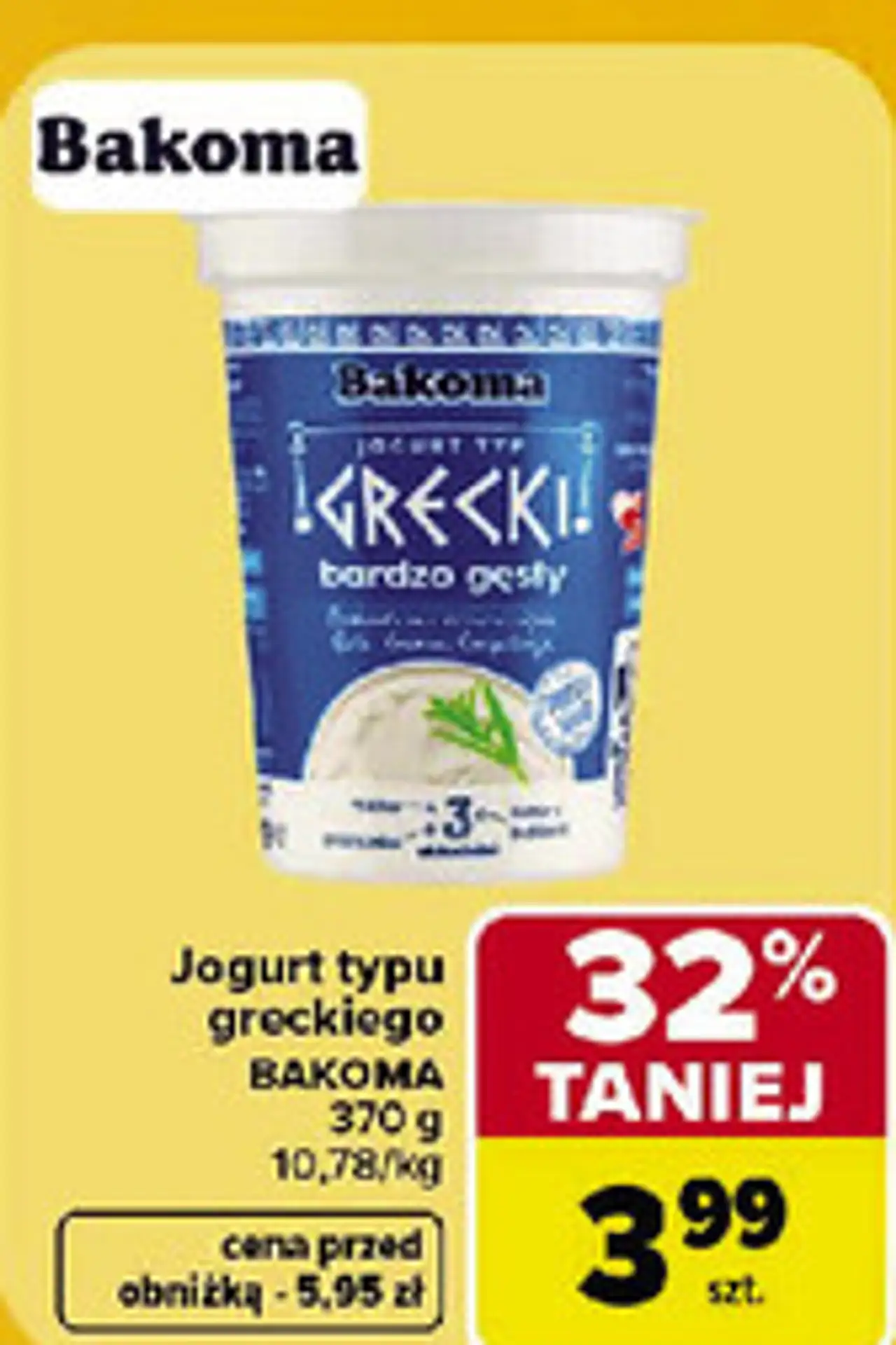 Jogurt typu greckiego Bakoma 370 g
