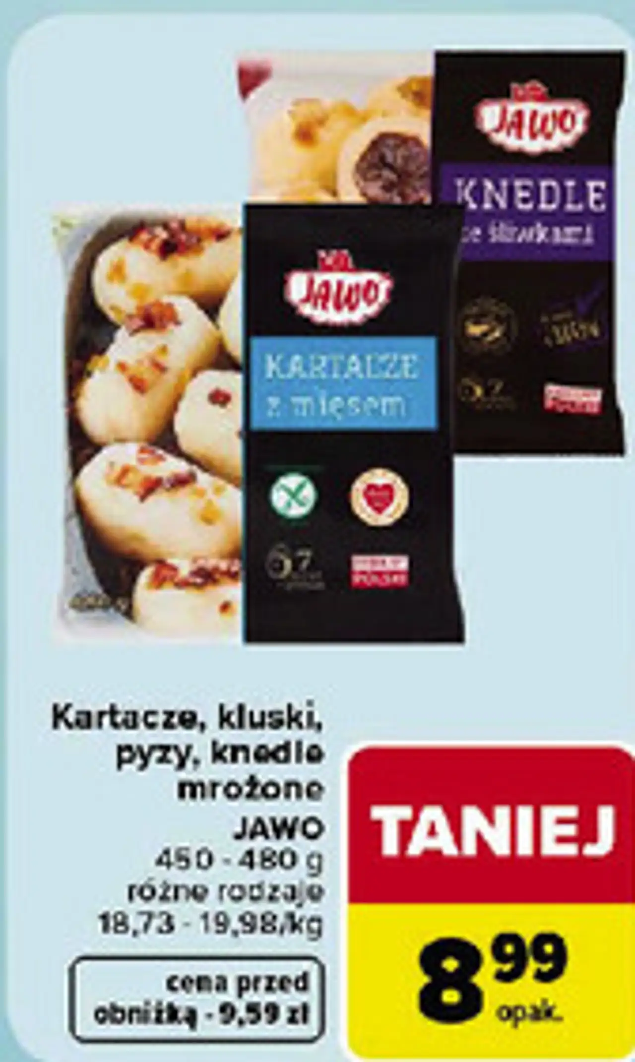 Kartacze, kluski, pyzy, knedle mrożone Jawo