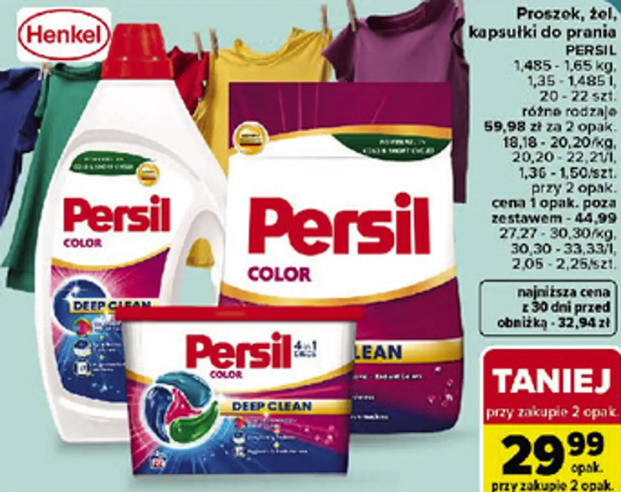 Proszek, żel, kapsułki do prania Persil