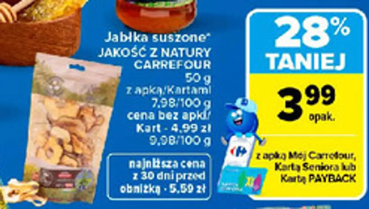 Jabłka suszone JAKOŚĆ Z NATURY CARREFOUR