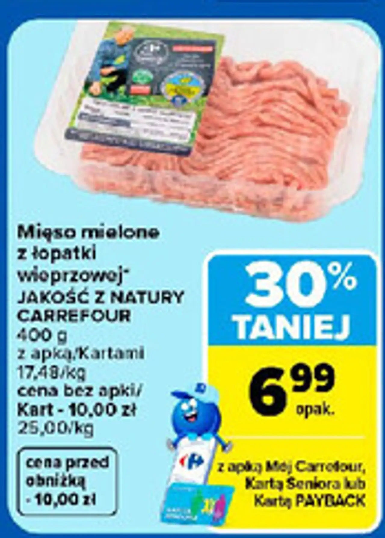 Mięso mielone z łopatki wieprzowej JAKOŚĆ Z NATURY CARREFOUR