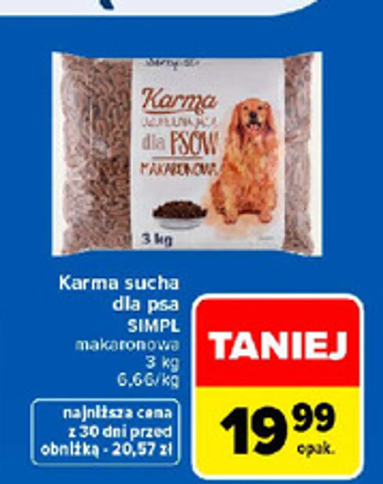 Karma uzupełniająca dla psów makaronowa Simpl