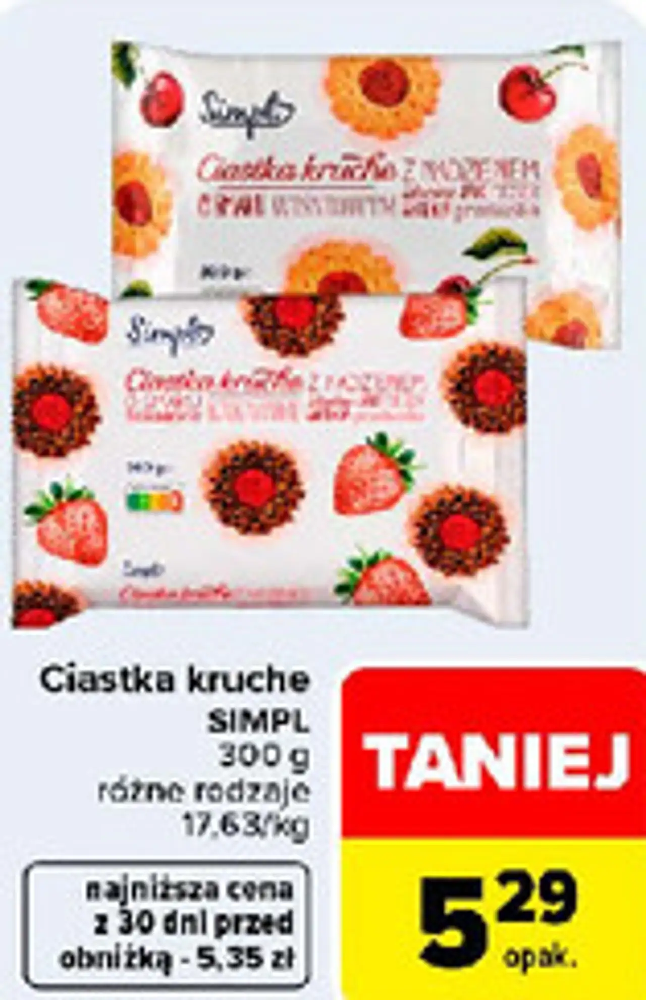 Ciastka kruche SIMPL 300 g różne rodzaje