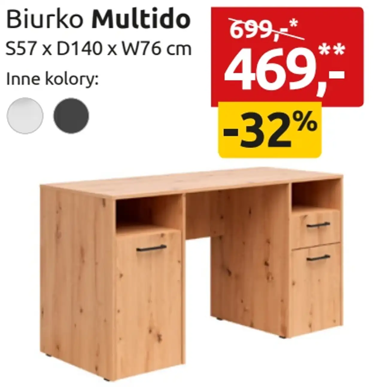 Biurko Multido S57 x D140 x W76 cm