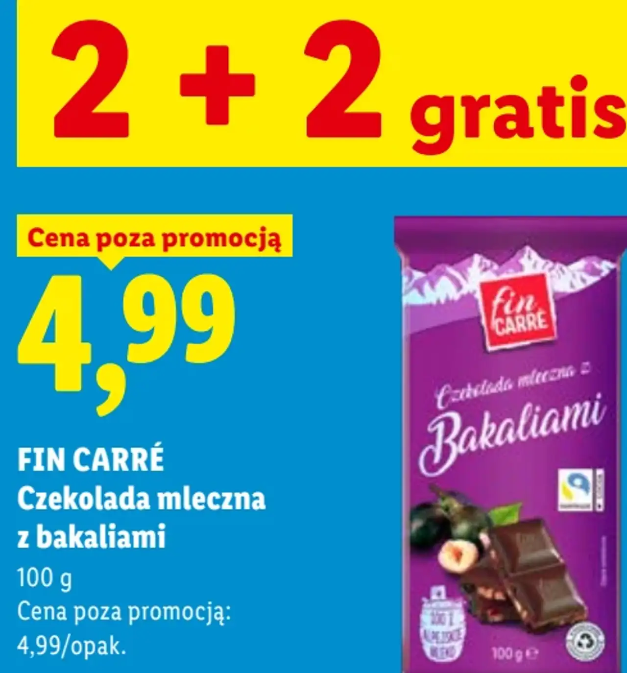 FIN CARRÉ Czekolada mleczna z bakaliami