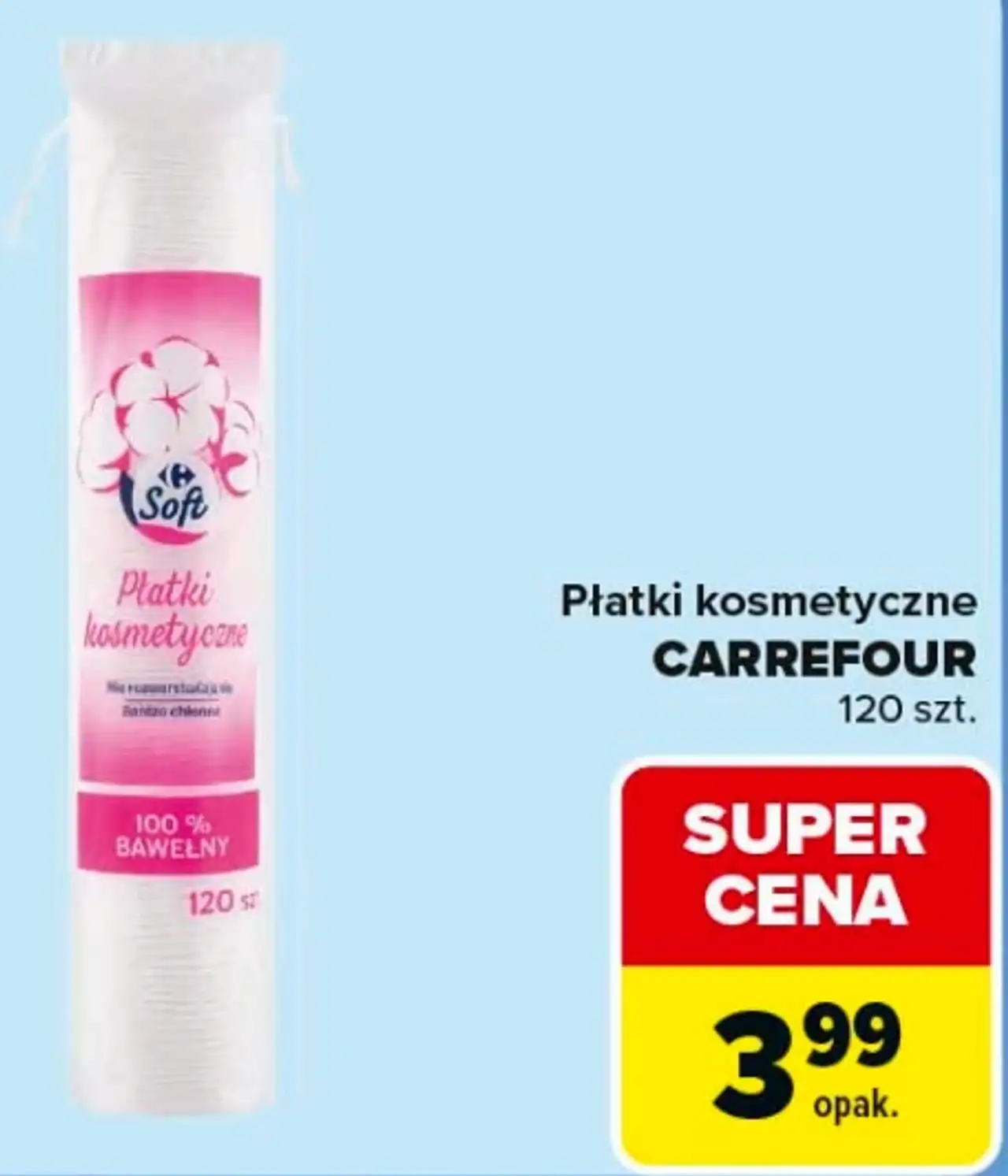 Płatki kosmetyczne CARREFOUR 120 szt.