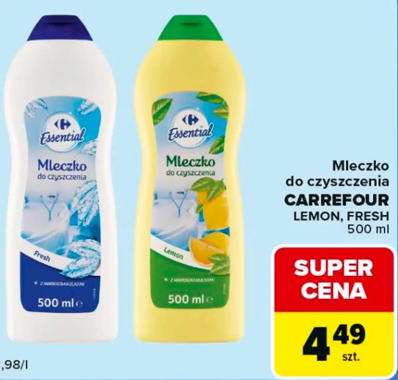 Mleczko do czyszczenia CARREFOUR LEMON, FRESH 500 ml