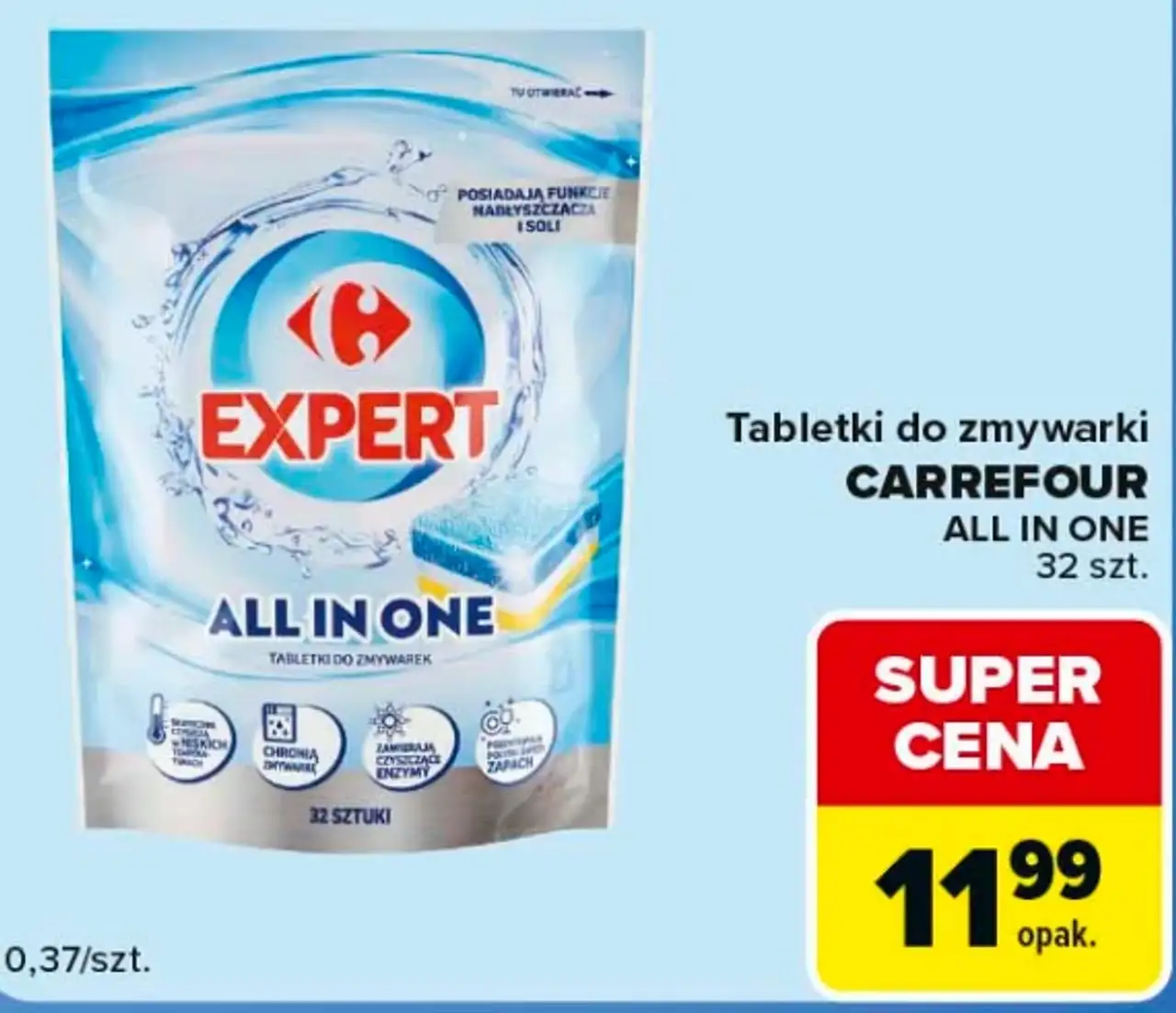 Tabletki do zmywarki CARREFOUR ALL IN ONE 32 szt.