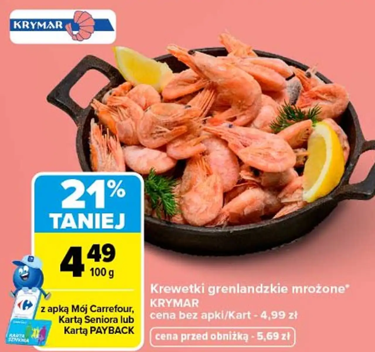 Krewetki grenlandzkie mrożone Krymar