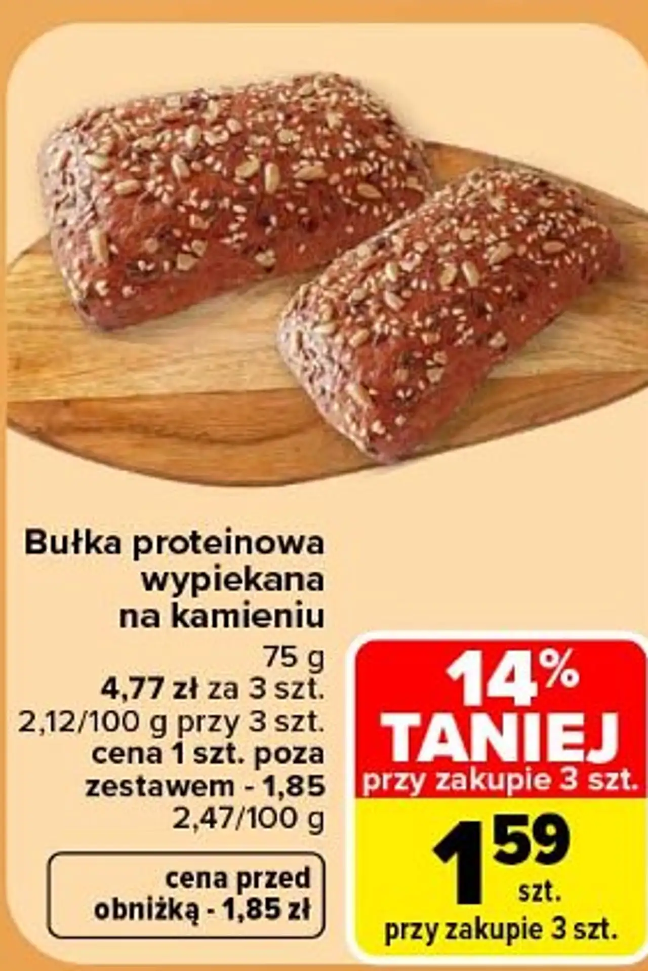 Bułka proteinowa wypiekana na kamieniu